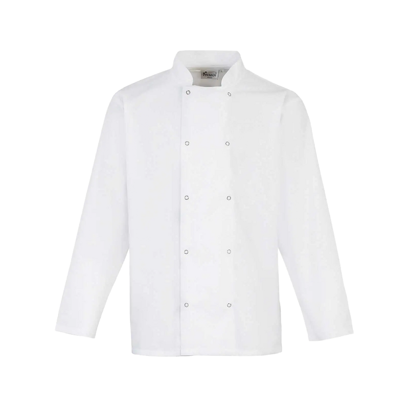 PR665- CAMICIA DA CHEF - Long Sleeve Press Stud Chef'’s Jacket-AW