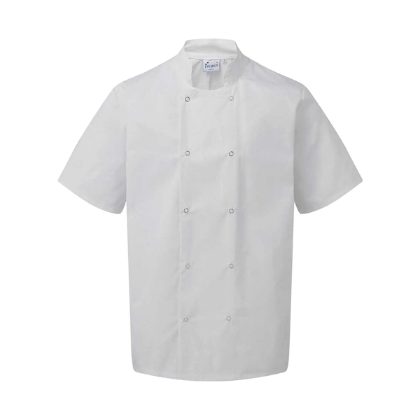 PR664- CAMICIA DA CHEF - Studded Front Shorts Sleeve Chef's Jacket-AW