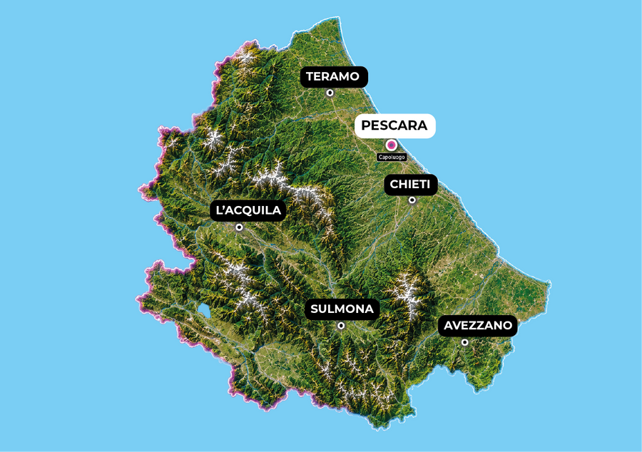 Copertura consegne abbigliamento personalizzato Abruzzo