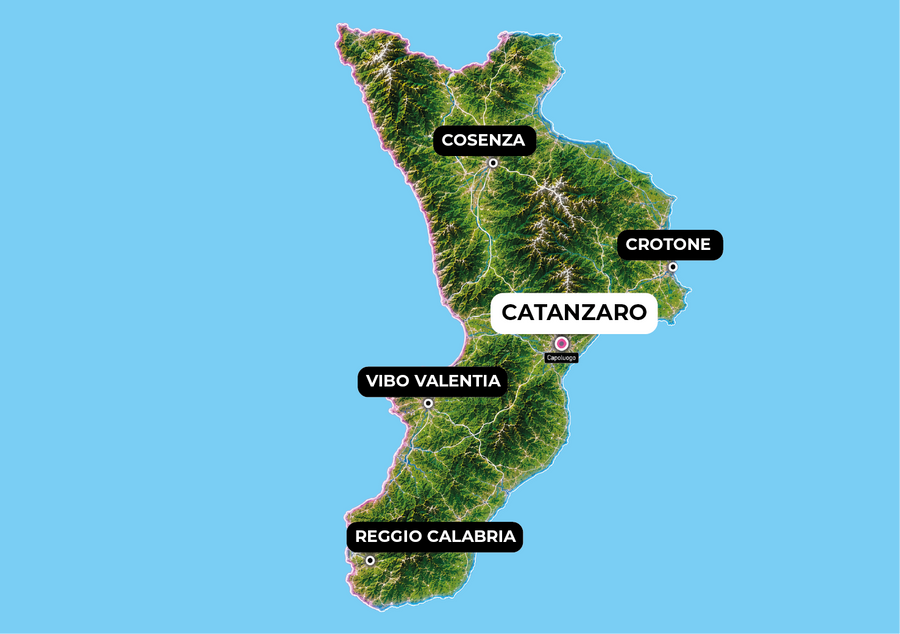 Copertura consegne abbigliamento personalizzato Calabria