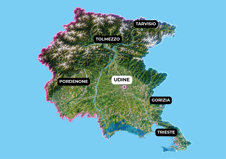 Copertura consegne abbigliamento personalizzato Friuli-Venezia Giulia