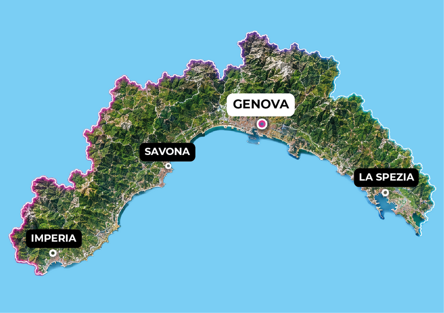 Copertura consegne abbigliamento personalizzato Liguria