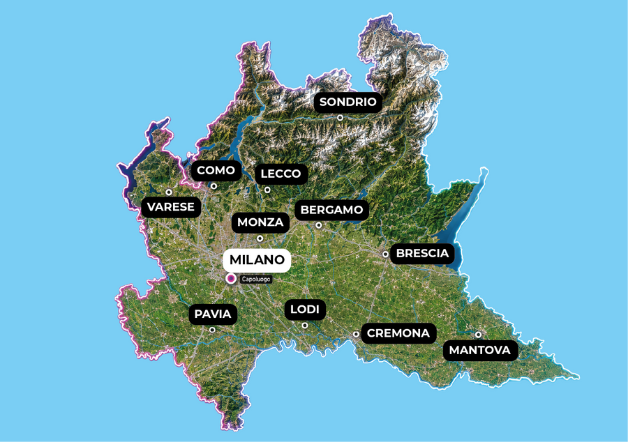 Copertura consegne abbigliamento personalizzato Lombardia