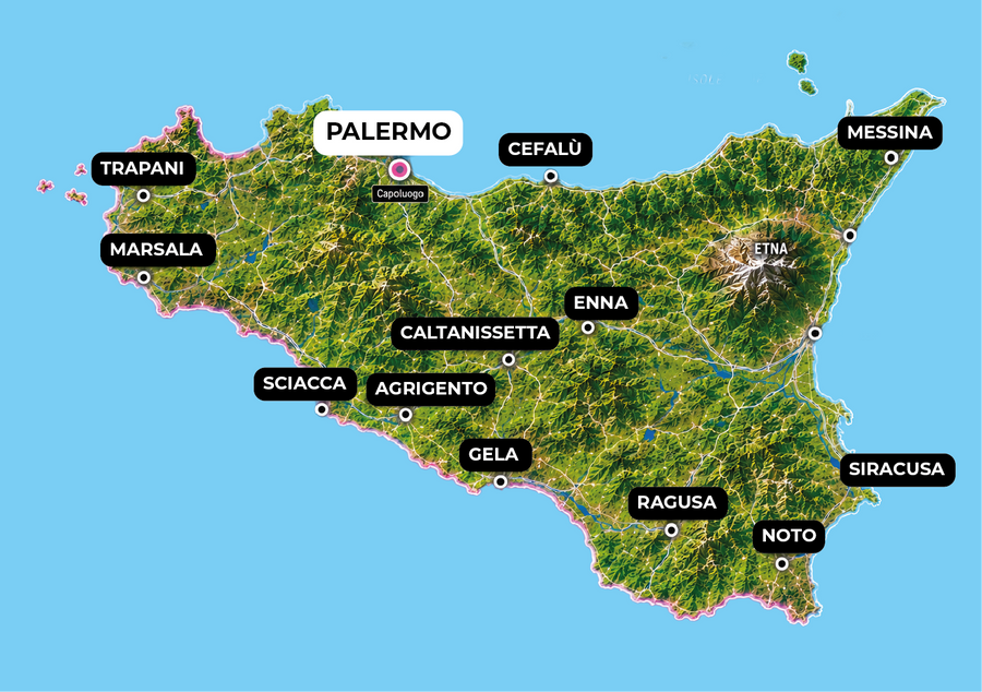 Copertura consegne abbigliamento personalizzato Sicilia