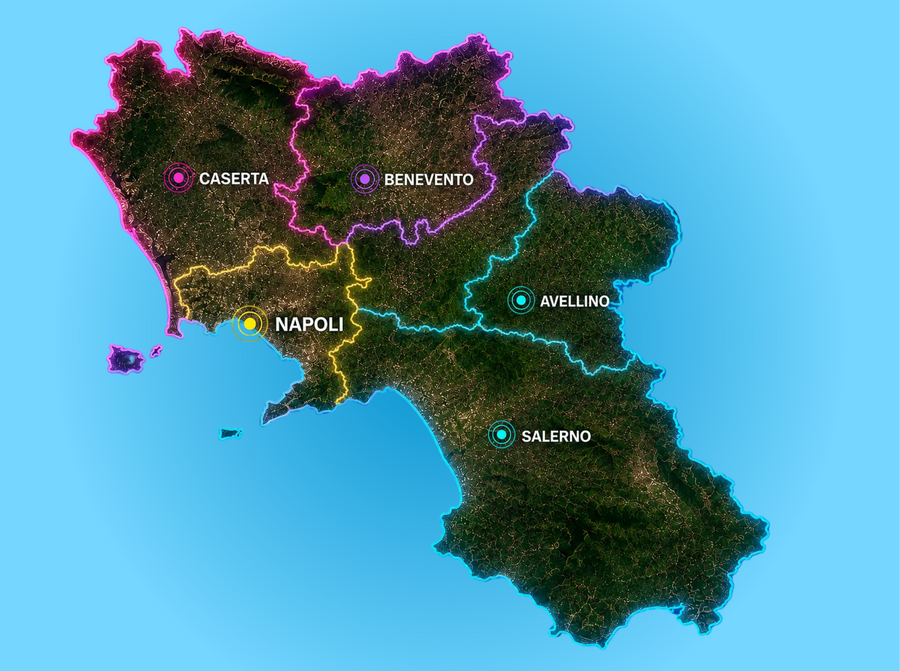 Copertura consegne abbigliamento personalizzato Campania