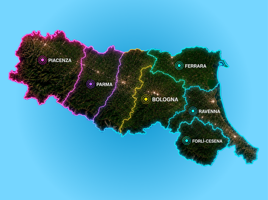 Copertura consegne abbigliamento personalizzato Emilia-Romagna