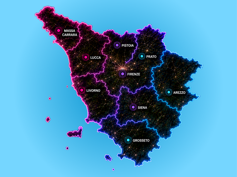 Copertura consegne abbigliamento personalizzato Toscana