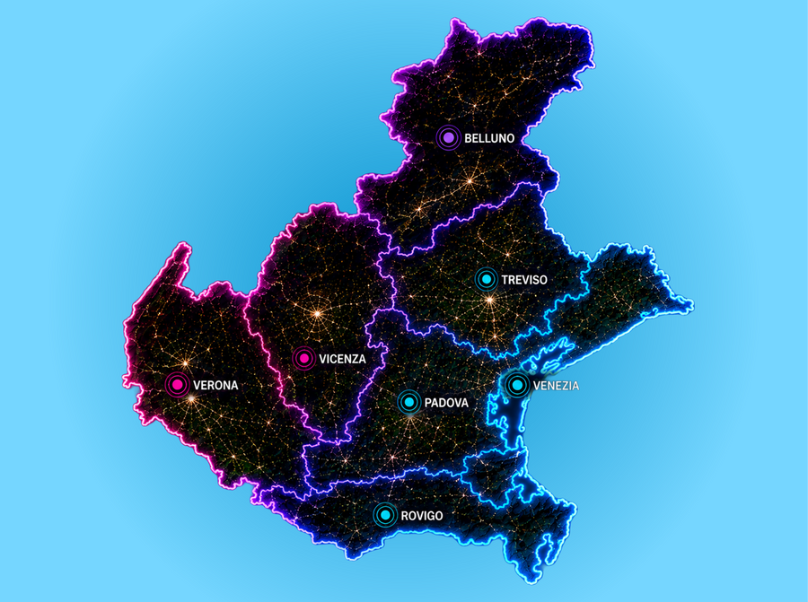 Copertura consegne abbigliamento personalizzato Veneto