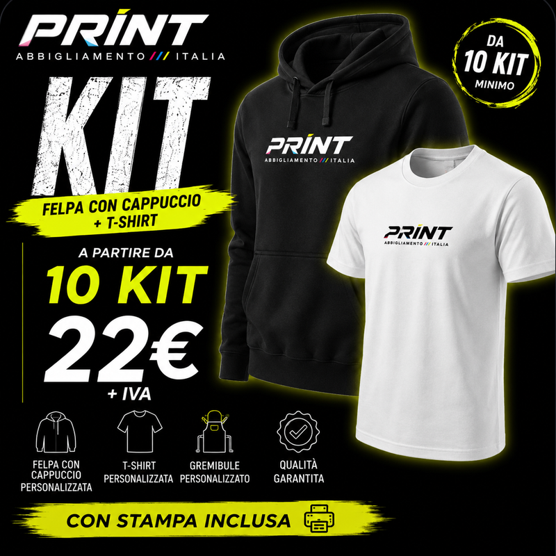 SWKNG240+TSRA150 PROMO -FELPA UOMO CAPPUCCIO LEGGERA FRENCH TERRY+T-SHIRT TSRA150 PROMOZIONALE-B
