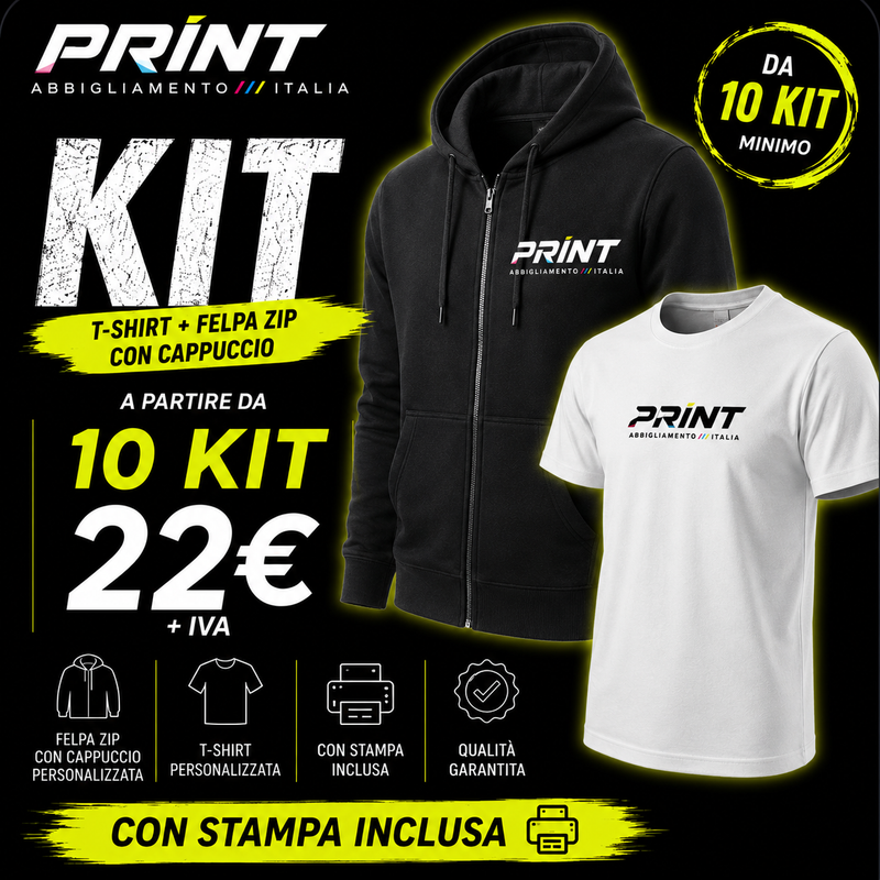 KIT T-SHIRT TSRA150 B + FELPA BS333 AW