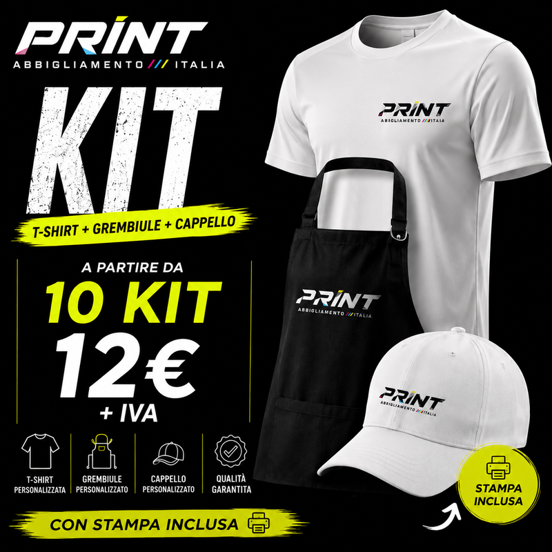 KIT T-SHIRT + GREMBIULE + CAPPELLO